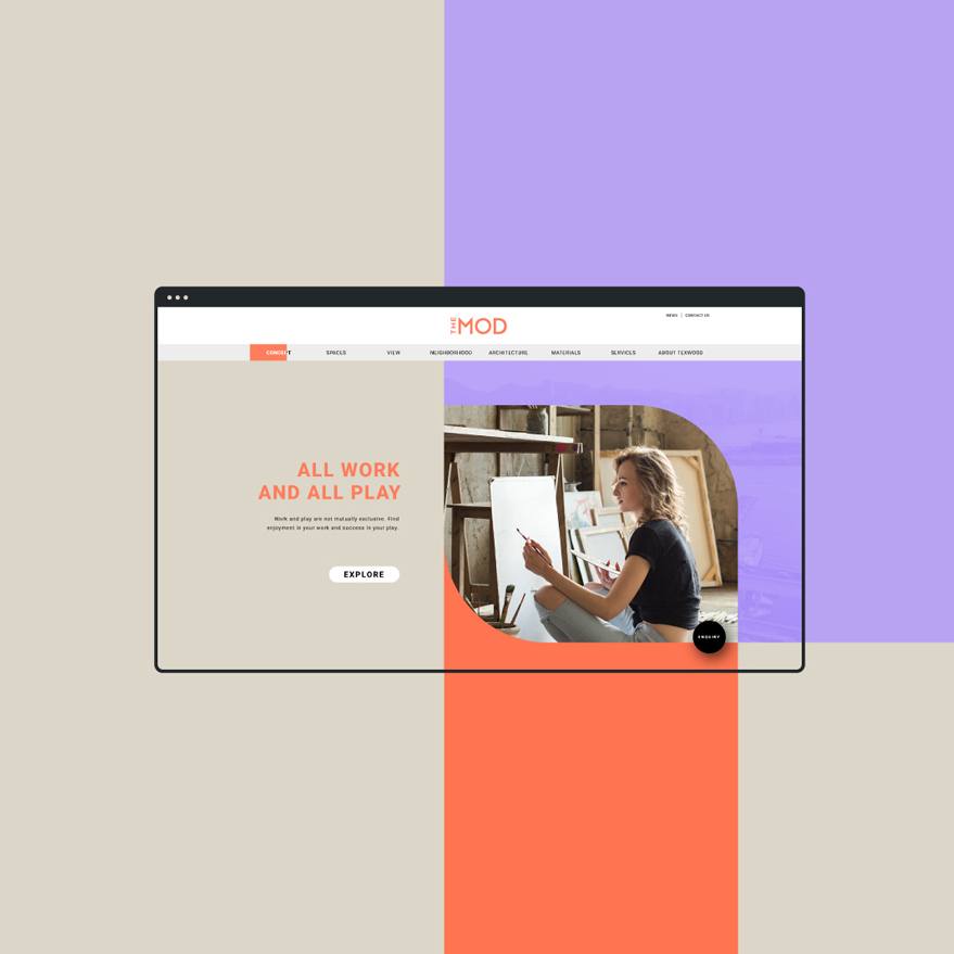 The Mod Website Showcasing Brand Elements